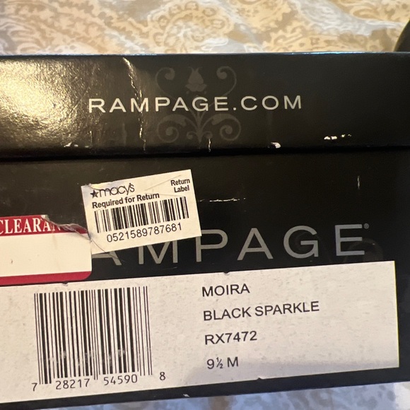 Rampage 9.5 M Moira Black Sparkle Kitten Heels - Picture 3 of 3